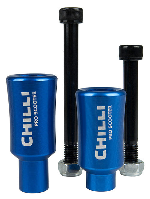 Chilli Scooter Barrel Pegs – 2 Stück, Aluminium, 57 Mm, Rainbow-Farbe, Gewicht 62 G (ohne Achsen), Passend Für Viele Stunt Scooter, Inkl. Achsen & Muttern